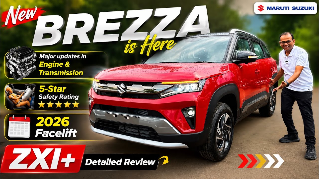 🔥 New Maruti Brezza ZXI+ 2026 Facelift | Major Engine & Transmission Update | 5-Star Safety ! Review