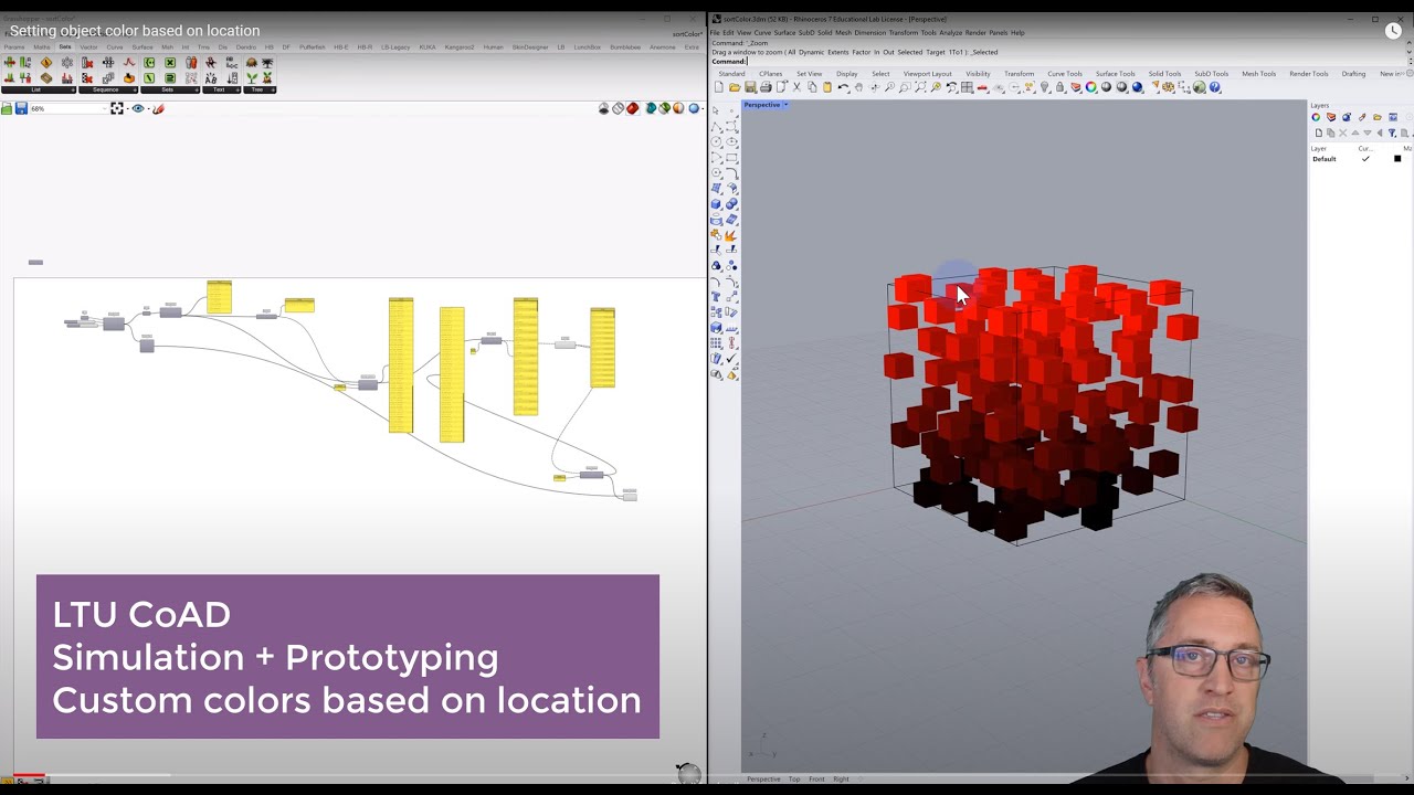 Setting object color based on location