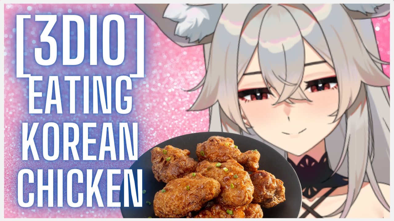 Eating Korean fried chicken! 【Mukbang 3Dio ASMR】 【Vtuber】