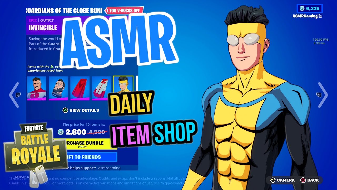 ASMR Fortnite NEW Invincible Skins! Daily Item Shop 🎮🎧 Relaxing Whispering 😴💤