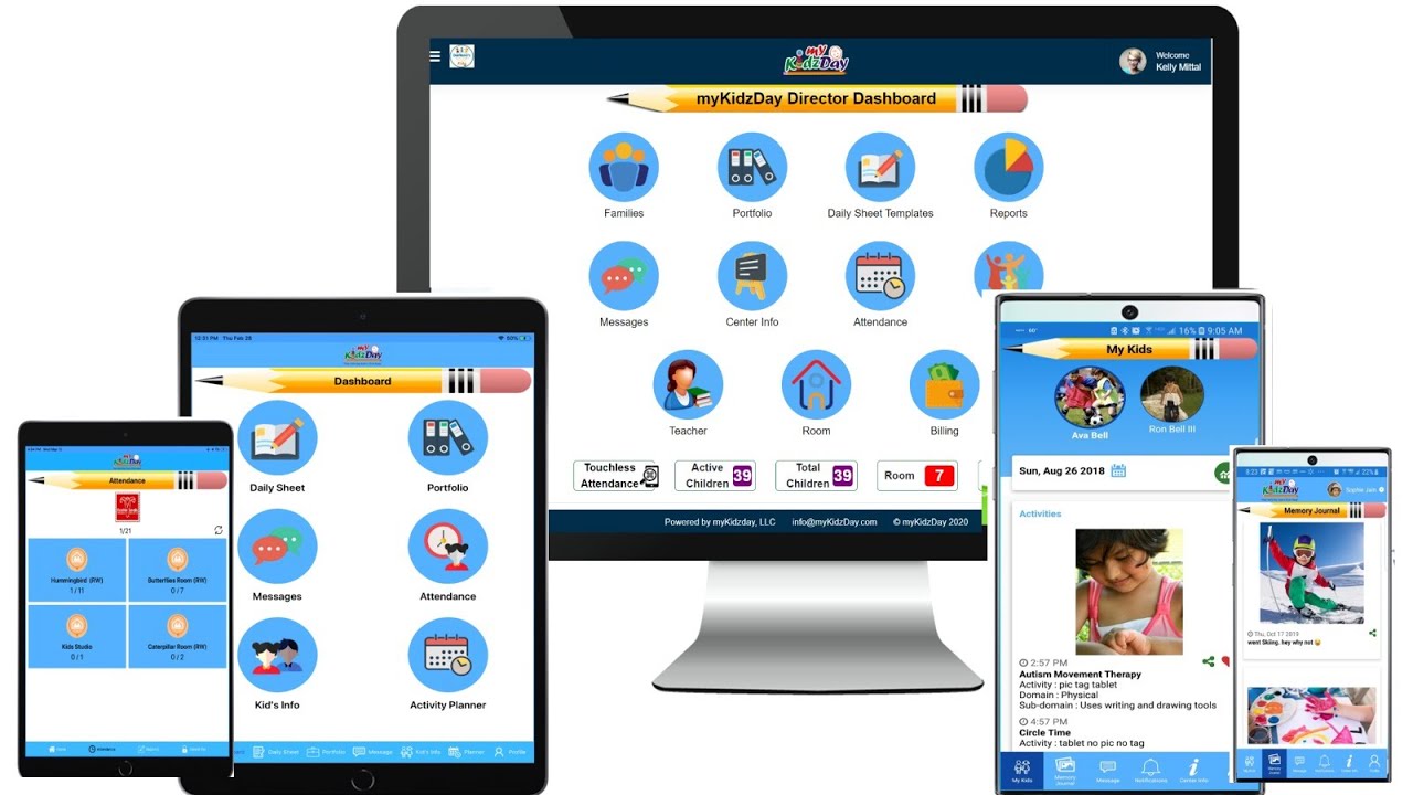 myKidzDay Parent Communication, Attendance Tracking and Daycare Management App