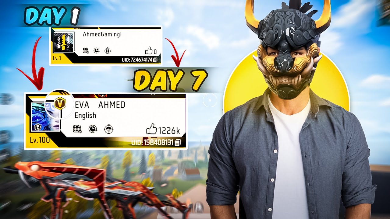Transforming ₹1 Noob ID into ₹10,00,000 Free Fire ID in 7 Days 😱 - Garena Free Fire
