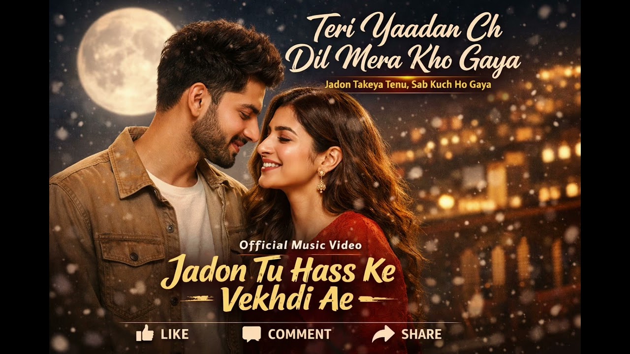 Teri Yaadan Ch Dil Mera Kho Gaya | Official Music Video | New Punjabi Romantic Song 2026 ❤️/#90ssong