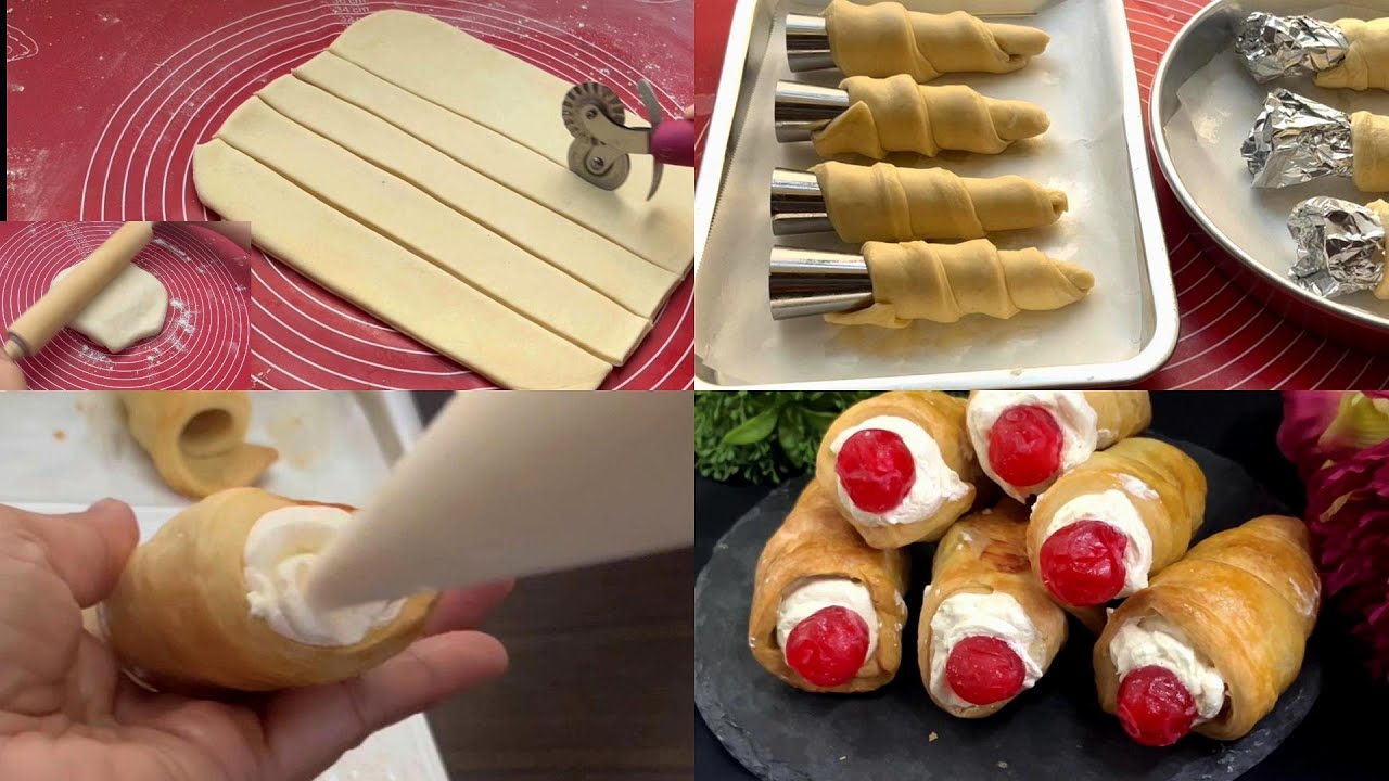 Cream Horns 🍦| Homemade Puff Pastry Cream Horn | Cream Cones 😋| Eggless Cream Rolls