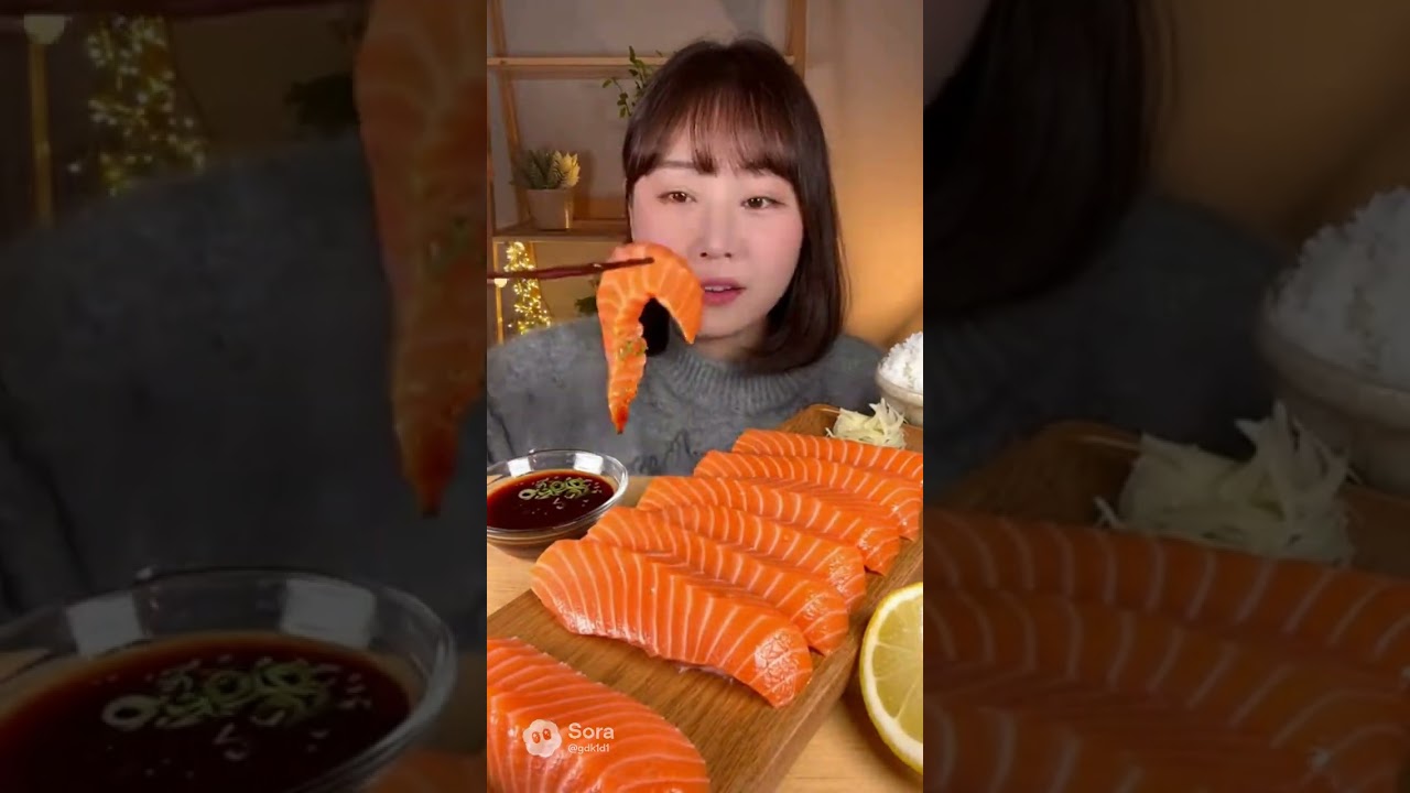 탱글탱글 연어 먹방 | AI Korean ASMR 