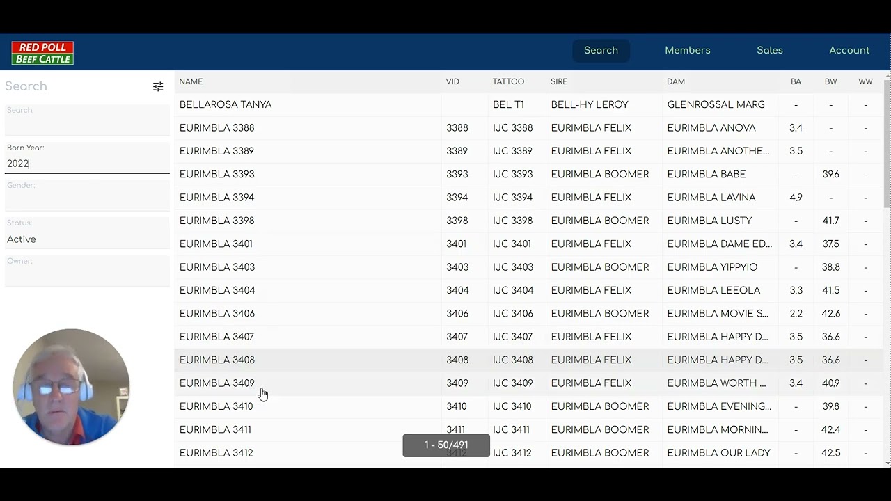 Exploring the Red Poll Registry Search Functionality