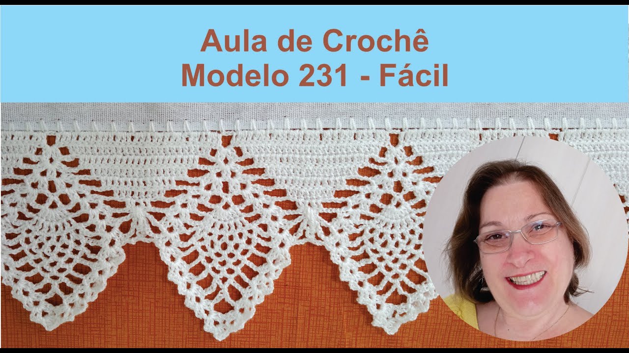 Bico de Crochê com Abacaxi Fácil para Pano de Prato - Modelo 231