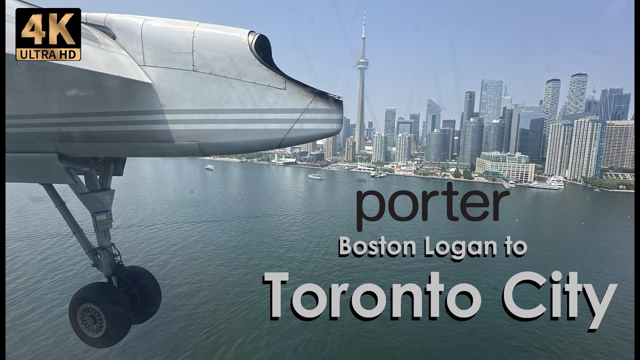 Boston to Toronto City with Porter - 4K