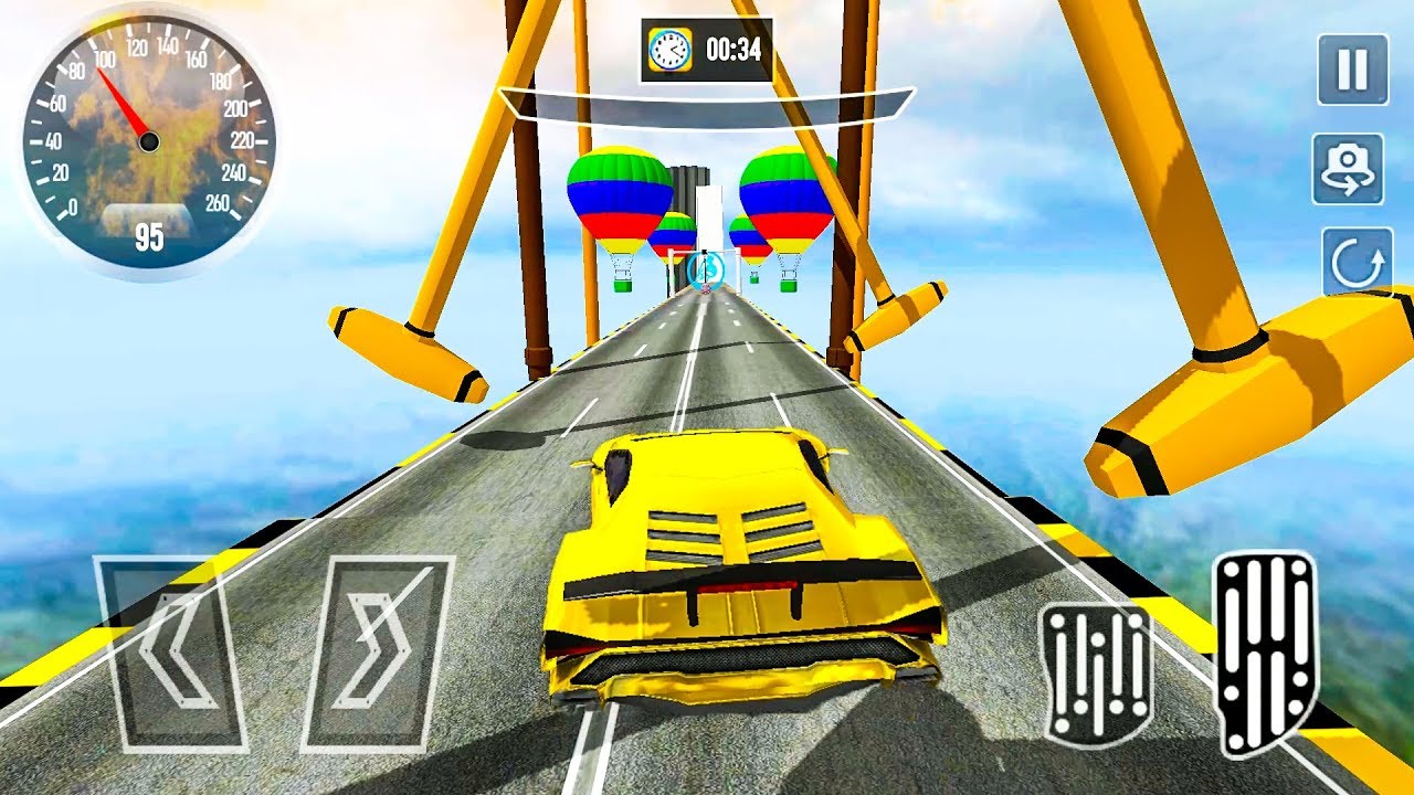 Impossible GT racing car stunts mega ramp | Gameplay Android