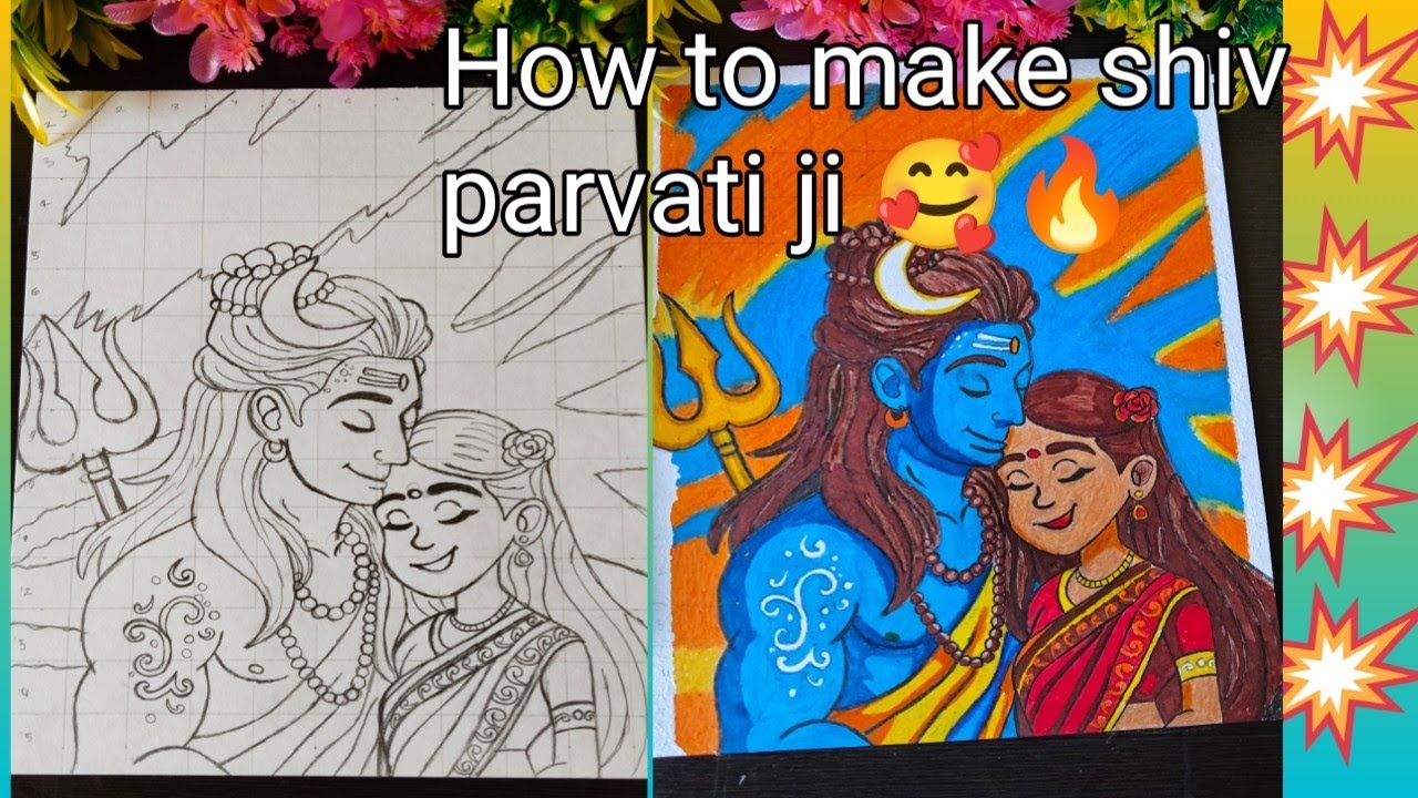 🥰How to make shiv parvati ji drowning#full long video #step by step#shiv ❤️ parvati ji ❤️