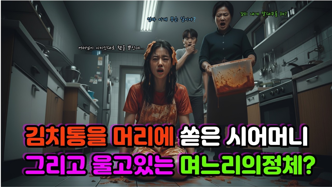 김치통을 뒤집어쓴 며느리