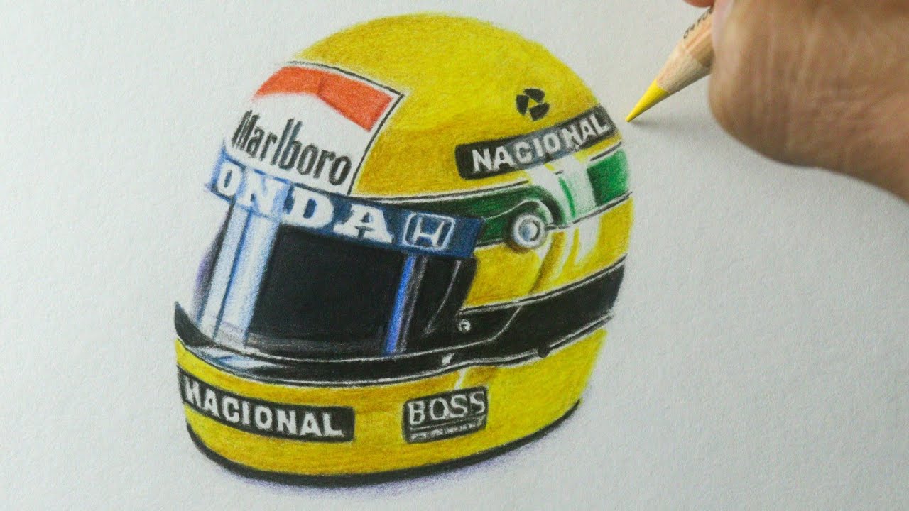 Como desenhar o Capacete do Ayrton Senna PASSO A PASSO narrado