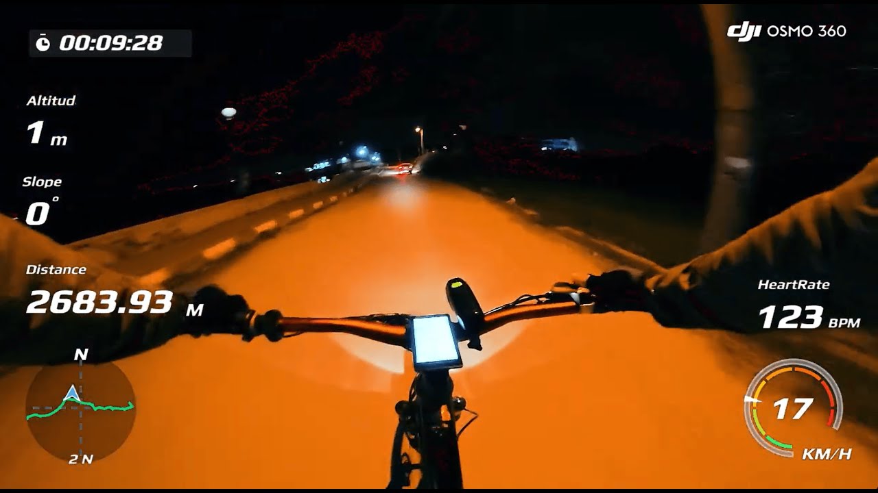 Night Ride with Bicycle POV