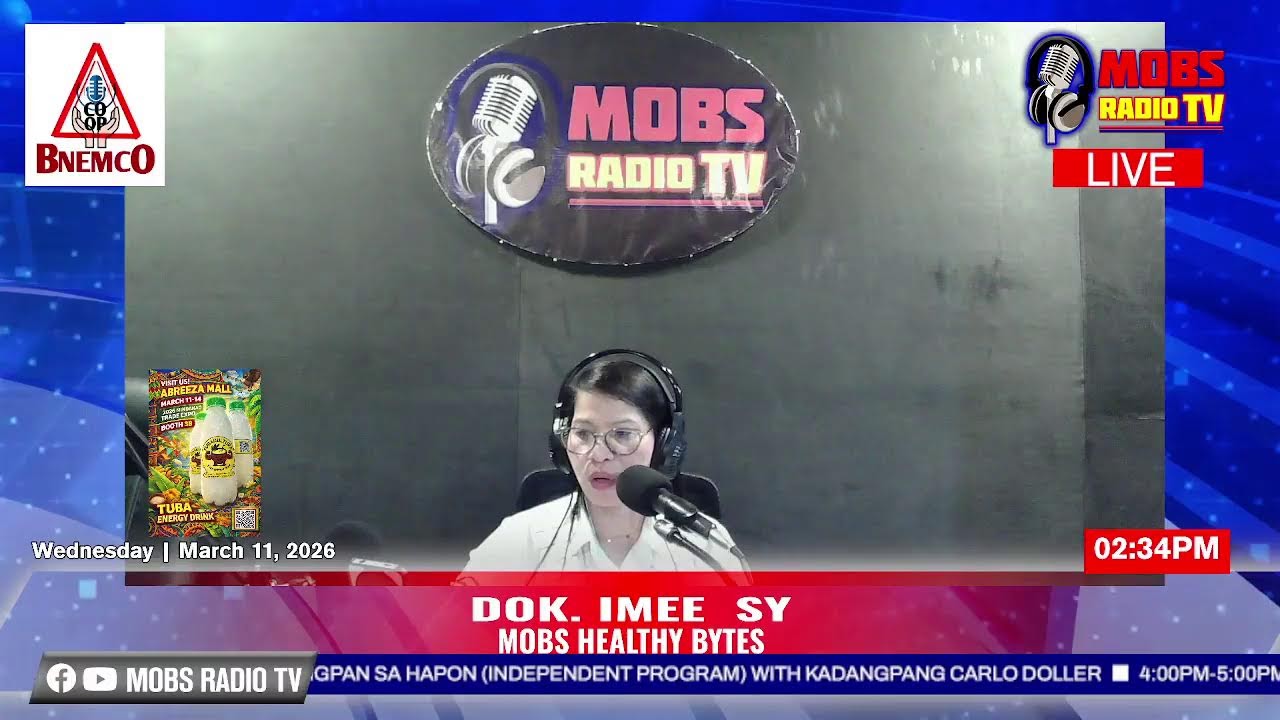 𝗟 𝗜 𝗩 𝗘 | 𝐌𝐎𝐁𝐒 𝐇𝐄𝐀𝐋𝐓𝐇𝐘 𝐁𝐘𝐓𝐄𝐒 | TOPIC TITLE: 𝗠𝗜𝗚𝗥𝗔𝗜𝗡𝗘 | March 11, 2026 | 1:00-3:00PM | MONDAY-FRIDAY