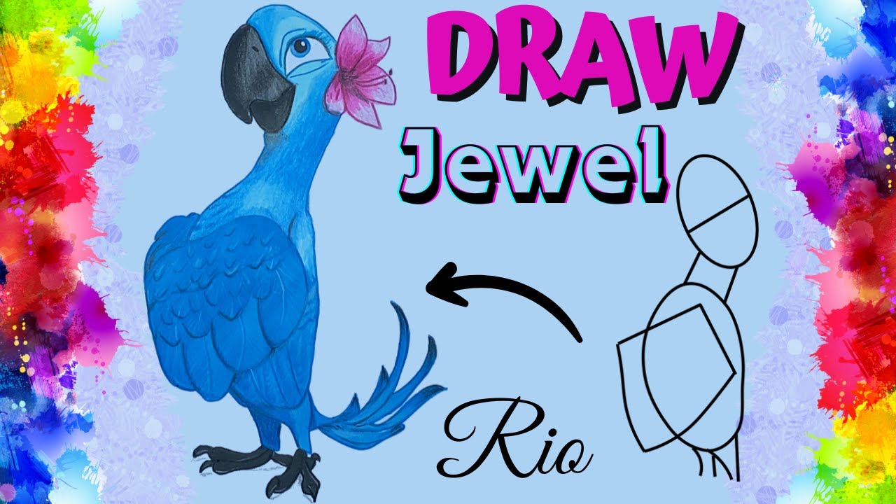 How to draw Jewel from Rio ? || Rio Parrots drawing || Easy drawing tutorial || Step by step drawing