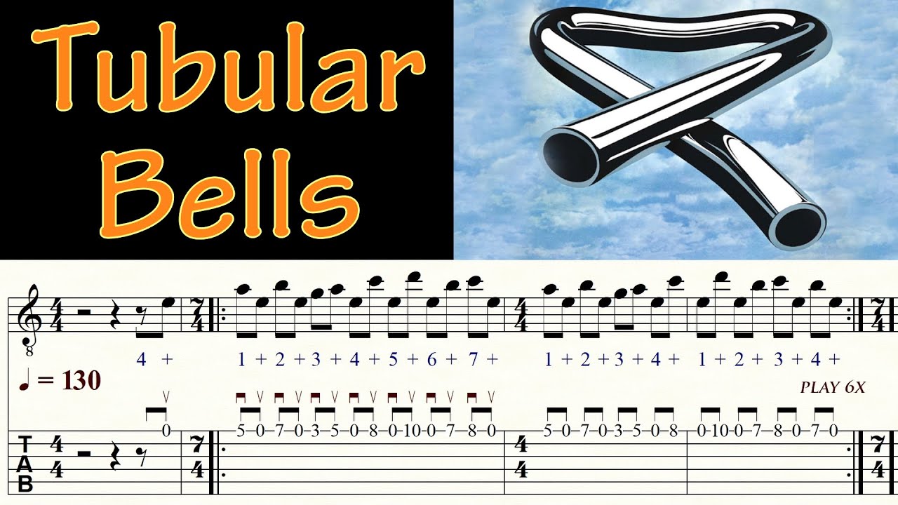TUBULAR BELLS | MIKE OLDFIELD | The exorcist | TAB & Sheet music | Guitar Lesson | Tutorial