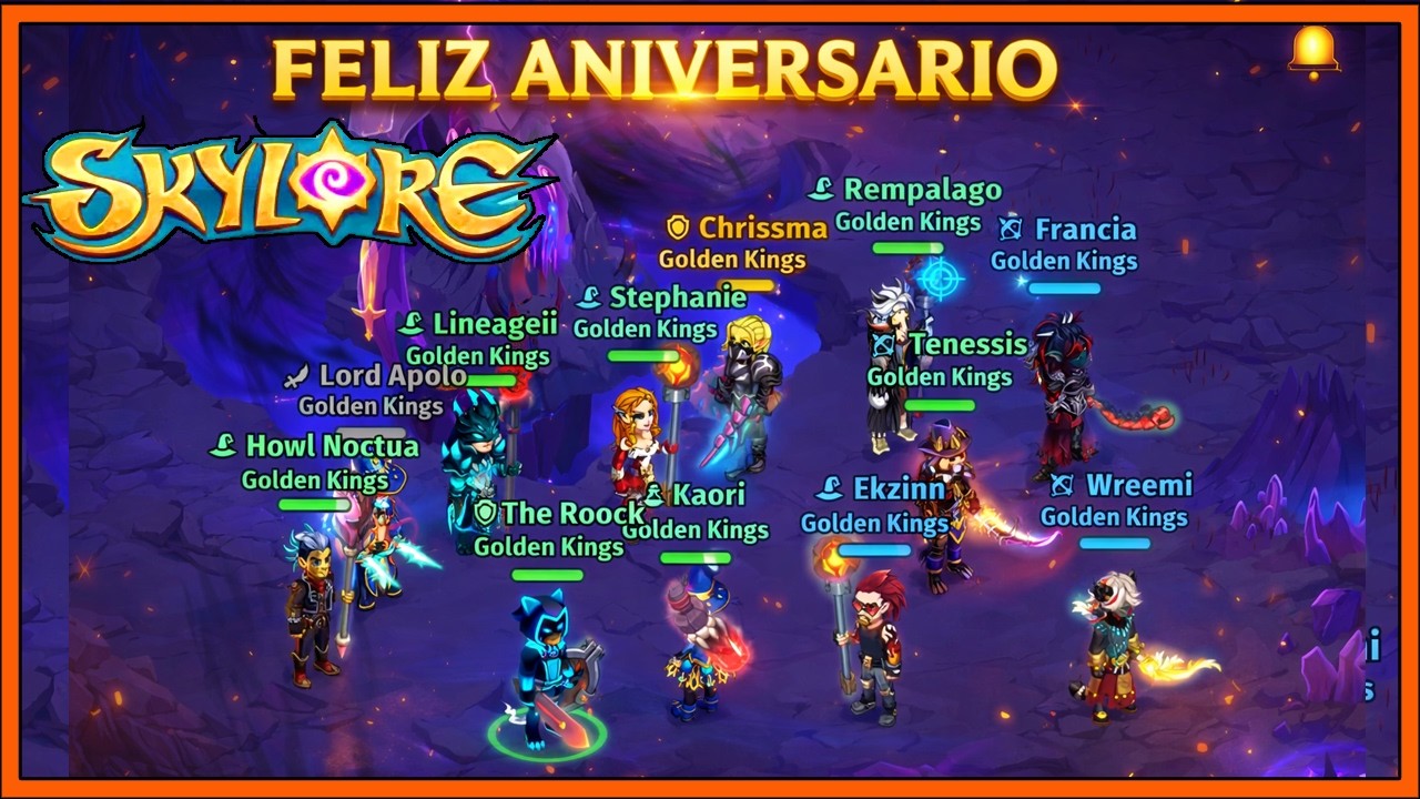 🩸​🔥​​ #skylore - ​🎉​🥳​​👑FELIZ ANIVERSARIO🎉​🥳​ ( 1 year old) happy anniversary👑🧙‍♂️​🛡️​🔪​🏹​🧪