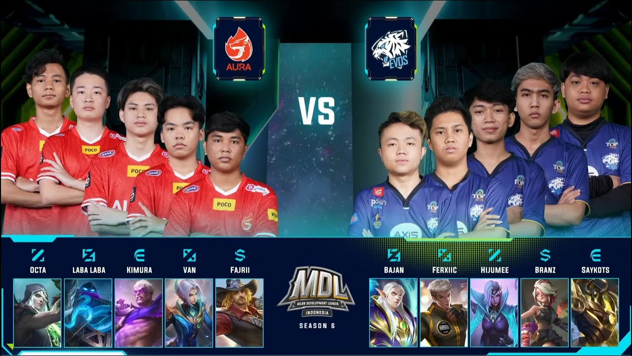 MDL SEASON 6 EVOS VS AURA MATCH 2 | MDL ID MLBB MOBILE LEGENDS