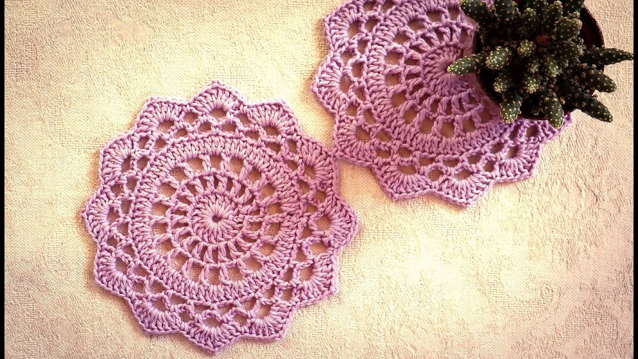 Crochet Doily Coaster Tutorial Easy For Beginners