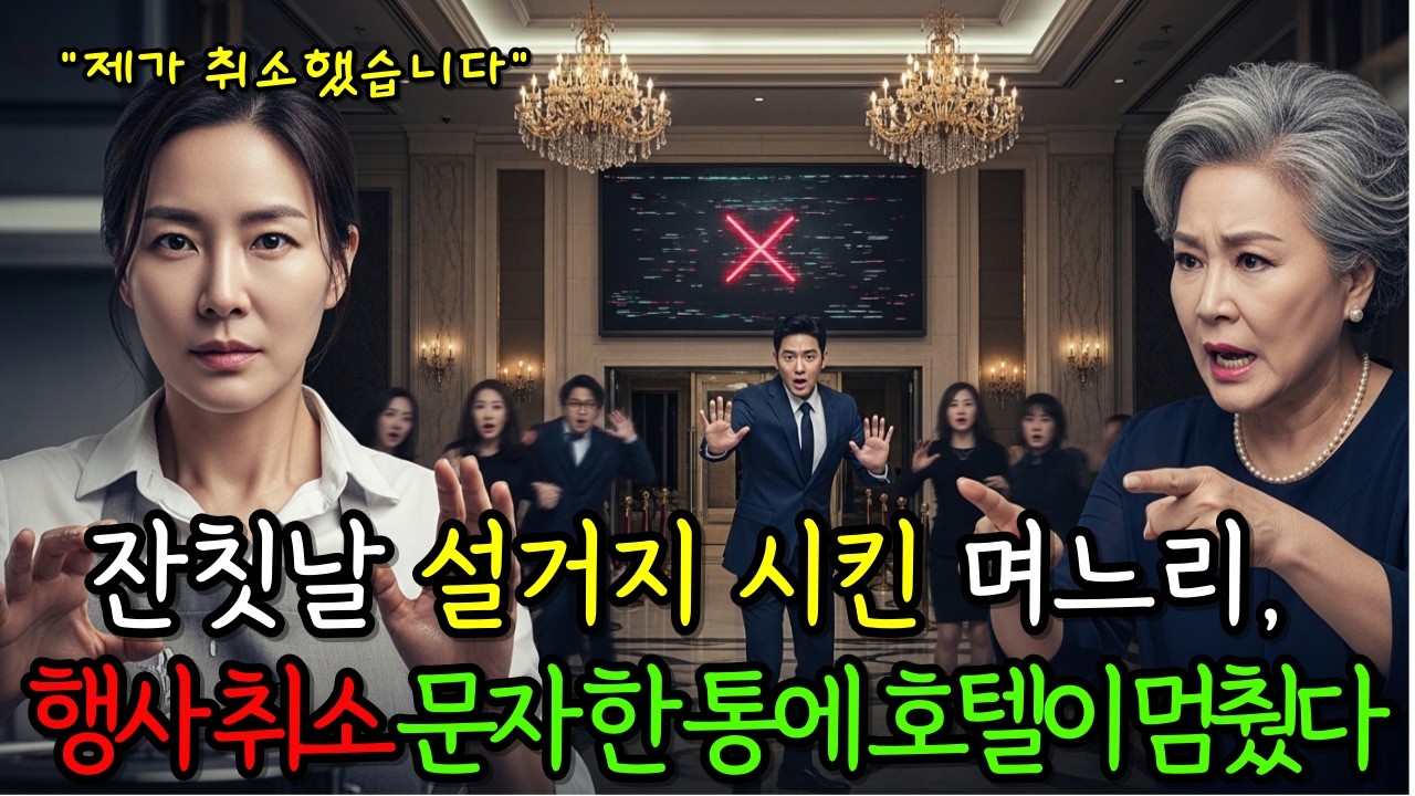잔칫날 설거지 시킨 며느리, 행사 취소 문자 한 통에 호텔이 멈췄다.