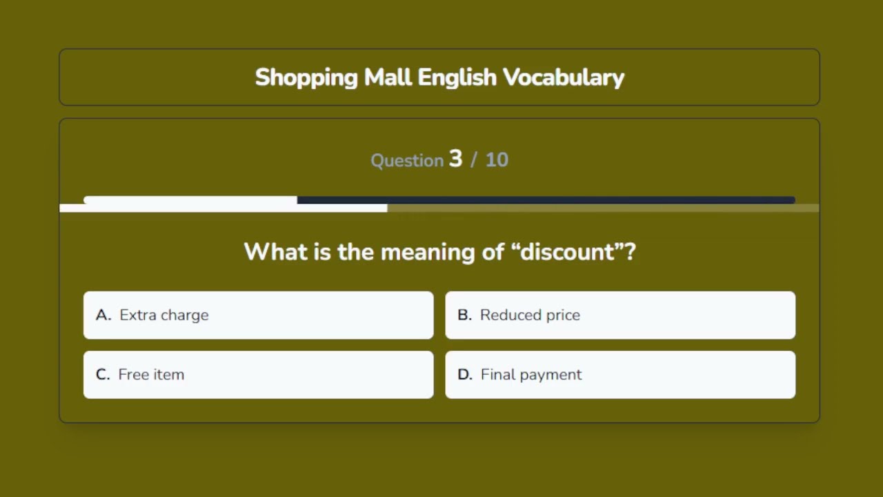 Shopping Mall English Vocabulary | Daily Use English