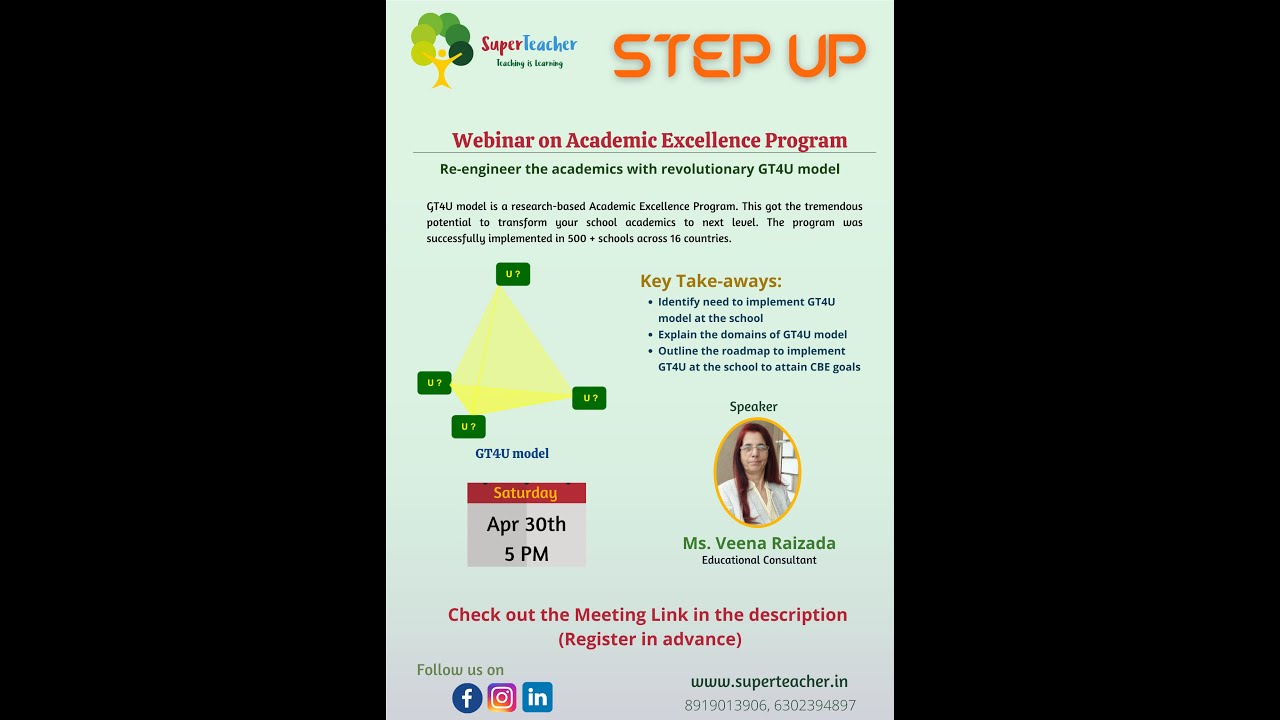 Webinar on Academic Excellence program for Teacher!