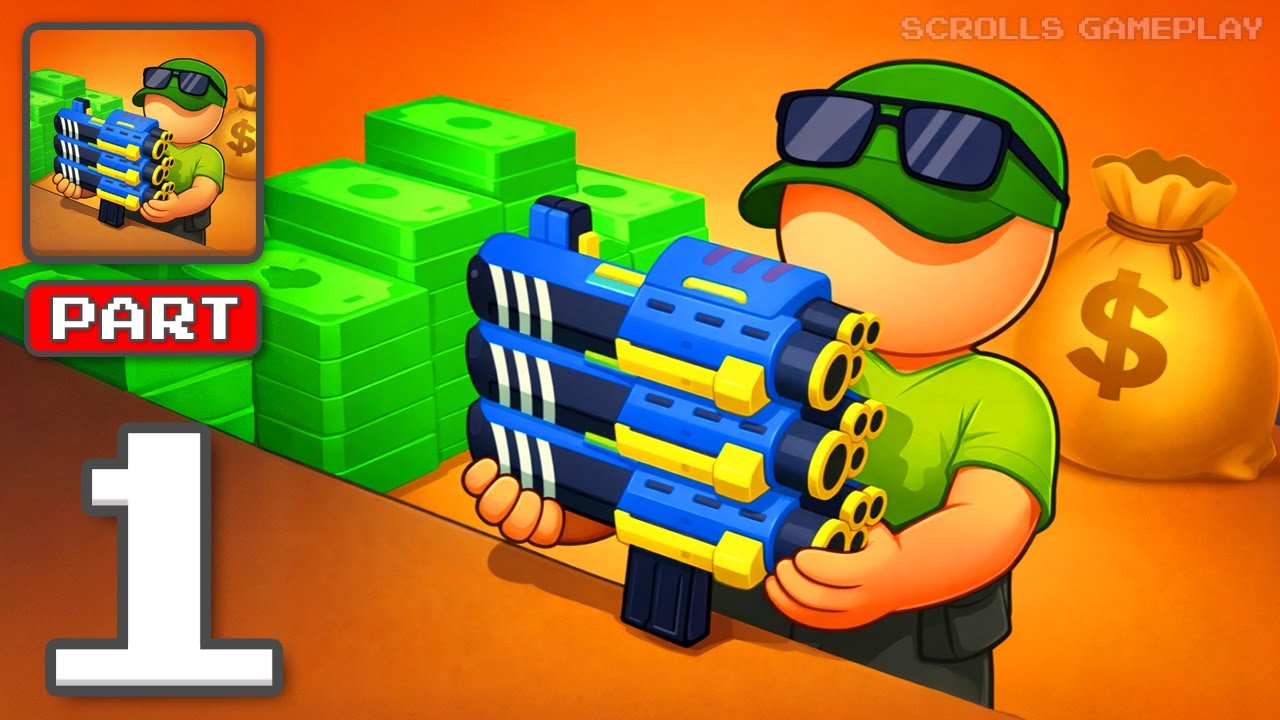 GunLand Arcade Idle - Gameplay Walkthrough Part 1 - Build Ammo Rule Land (iOS, Android)