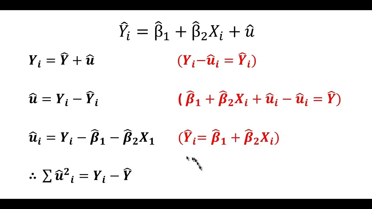 Estimation through the OLS technique: Deriving the variation of the deviation.
