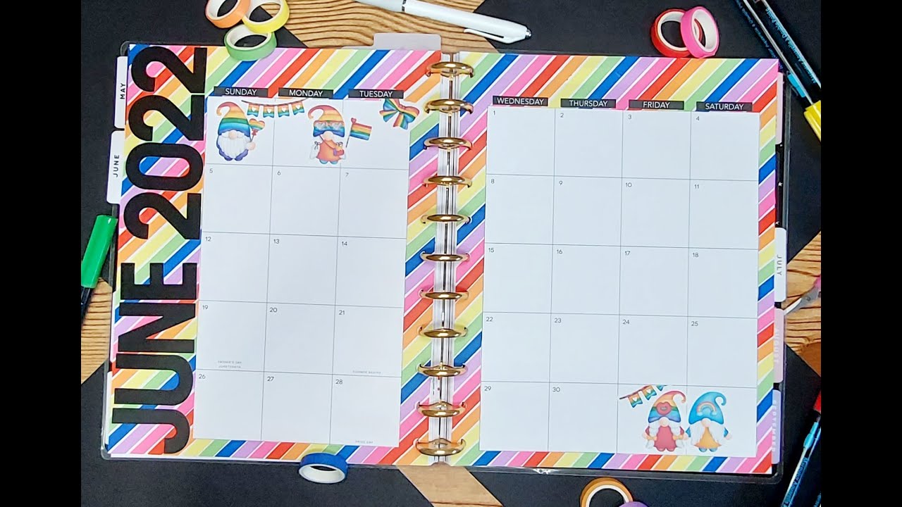 Plan With Me / June Wellness set-up / Big Vertical Happy Planner