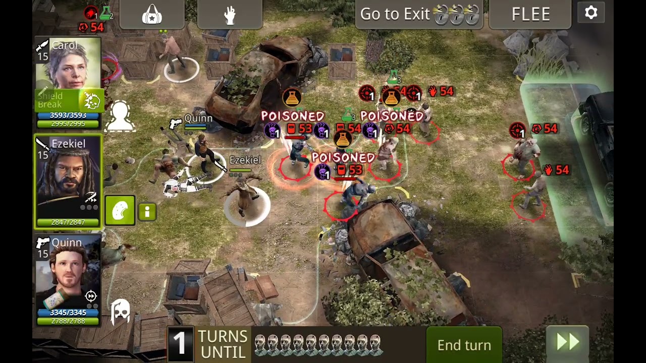 TWD NML Alexandria challenge round 88 (The back lot) with lvl 15 team sh scout Carol