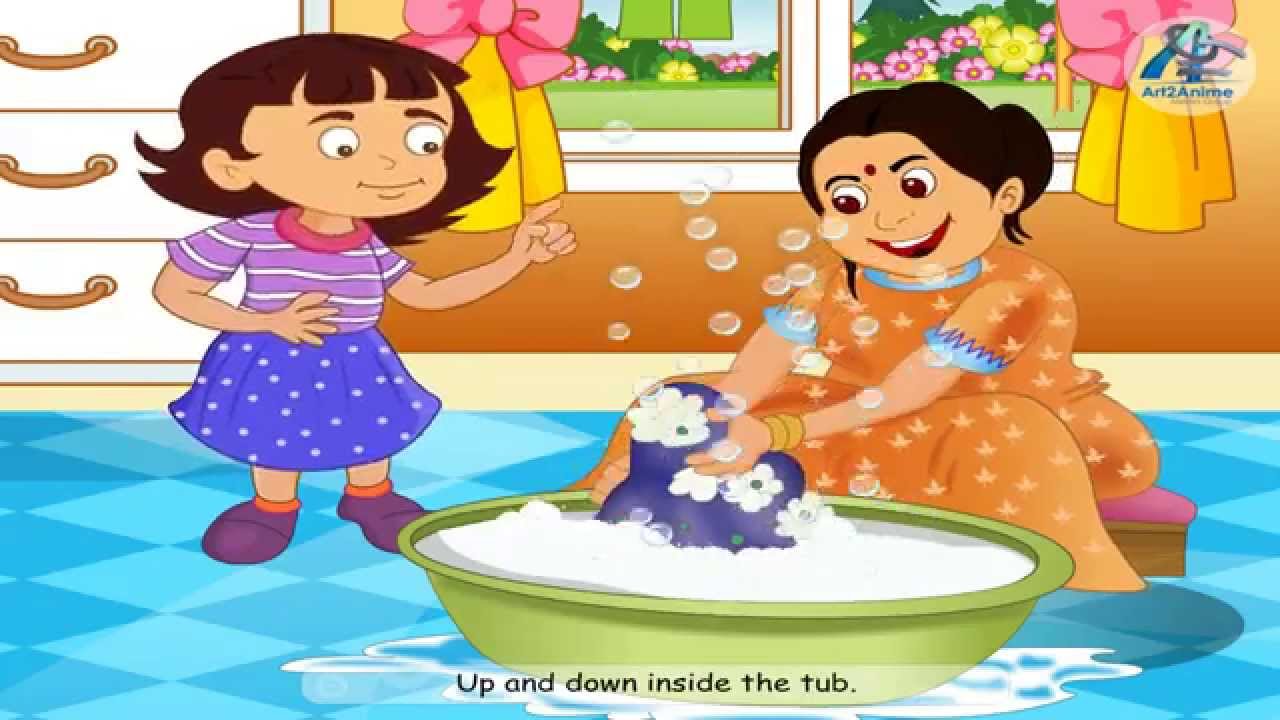 Washing Day with Mummy | KIDS RHYMES AND ENGLISH POEM |