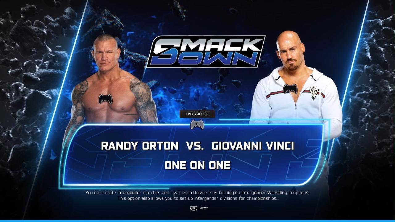 WWE 2K25 | RANDY ORTAN VS GIOVANNI VINCI | SMACK DOWN | ONE-ON-ONE
