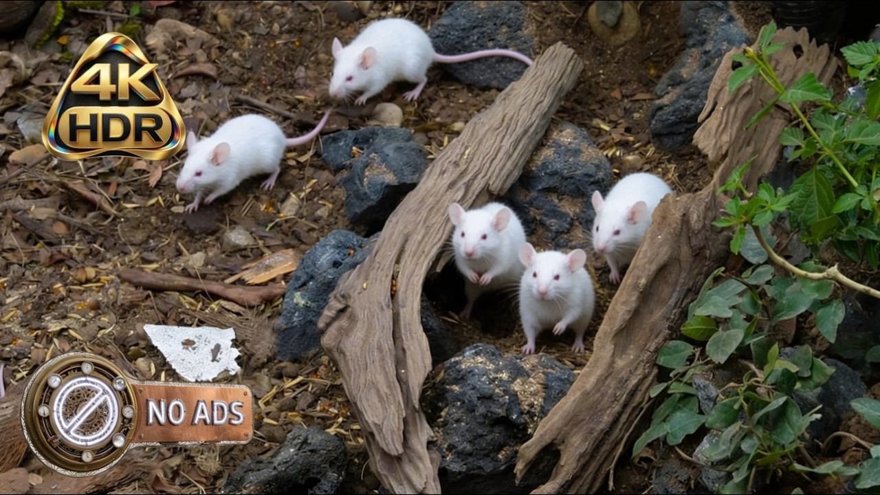 CAT TV NO ADS 🐭 Mice in The Jerry Mouse Hole | 3 HOURS Video for Cats to Watch