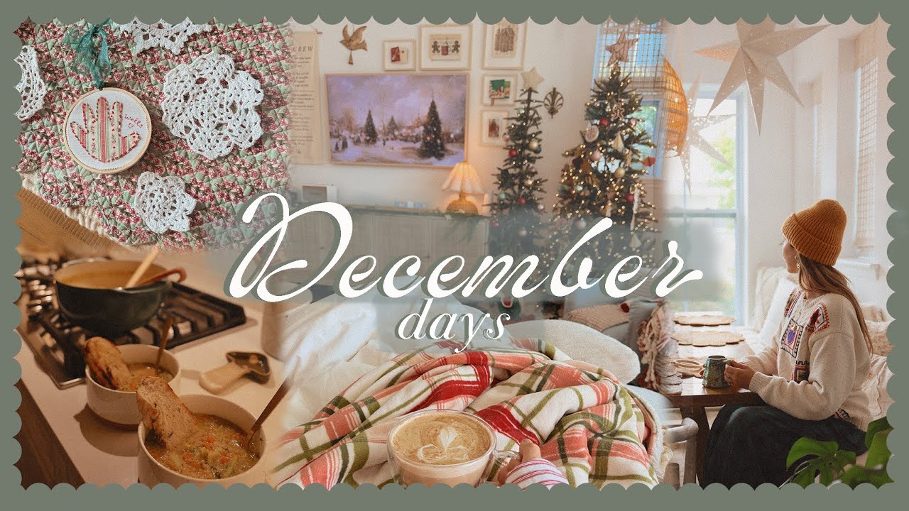 A December day...🎄 crafting, cooking a cozy soup, & garden update!