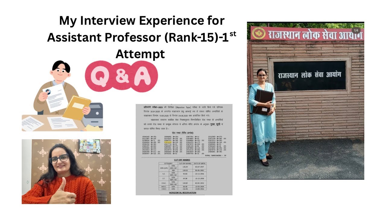Assistant Professor Interview || My Personal Experience | First Attempt | Rank-15 in RPSC Interview 