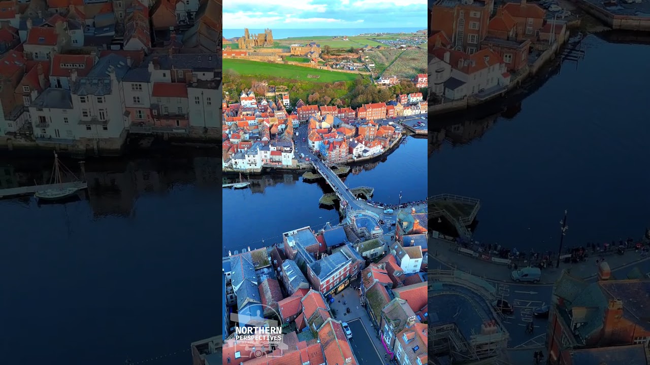 Whitby Swing Bridge – Late Afternoon Aerial Fly Around the Harbour