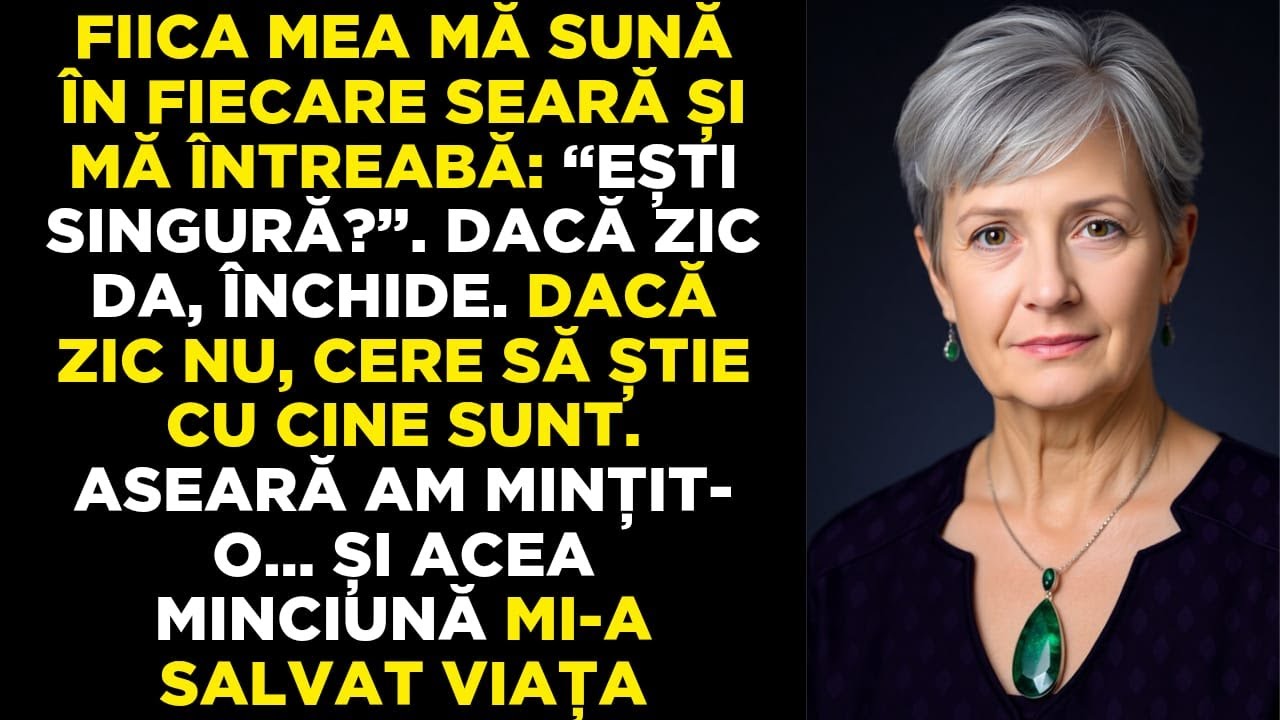 Fiica mea mă sună în fiecare seară să mă întrebe dacă sunt singură… Ieri i-am mințit!
