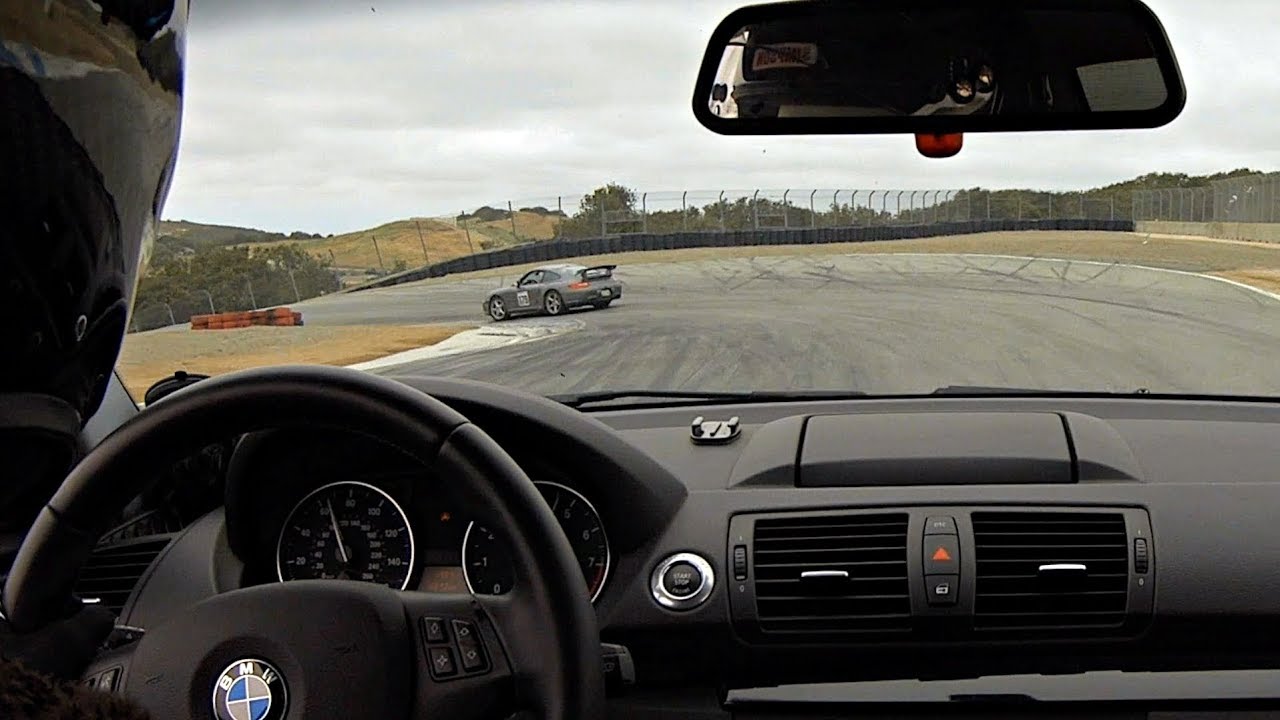Laguna Seca - BMW 135i & Porsche 911 Carrera 4S running 1:43 pace