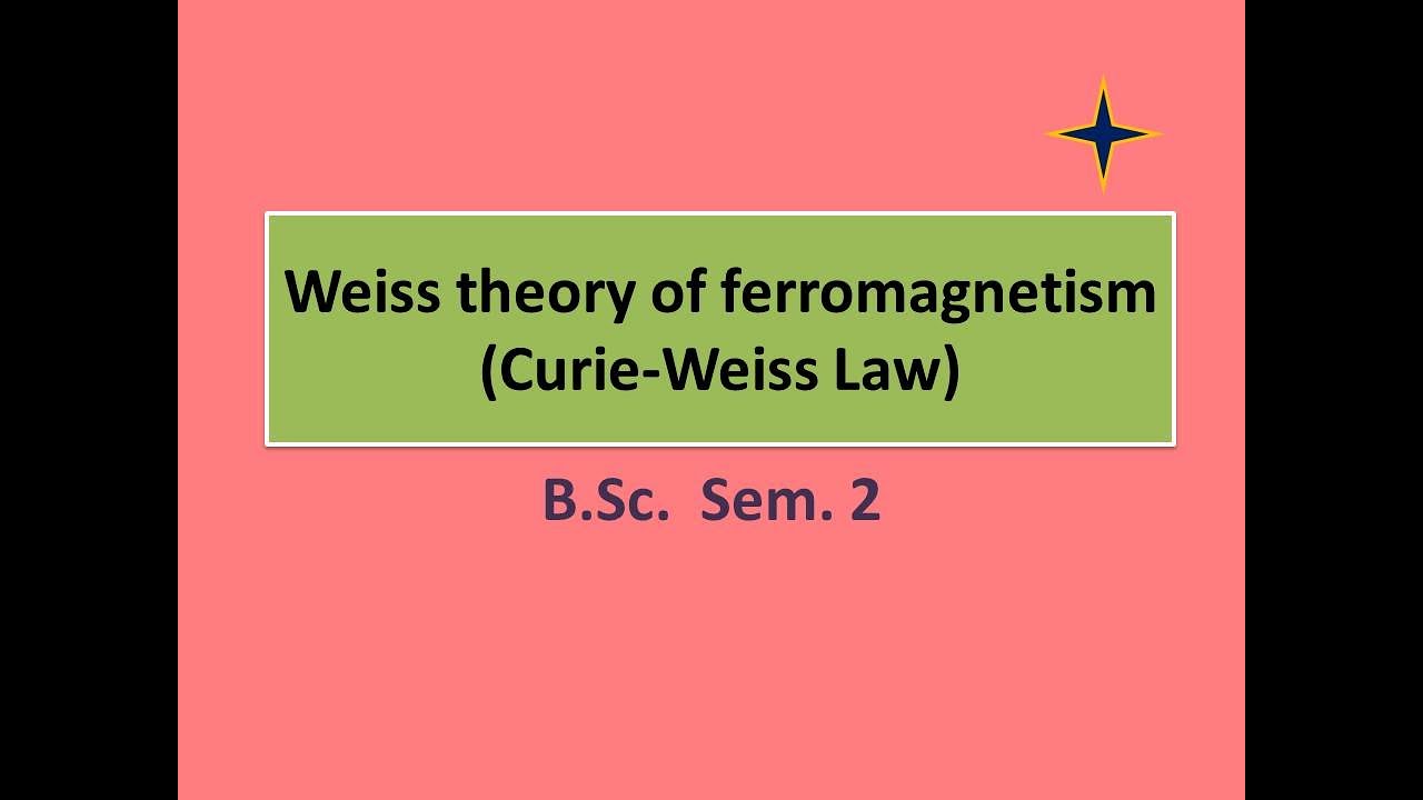 Weiss Theory of Ferromagnetism(Curie-  Weiss Law)#B.sc #importantquestions 