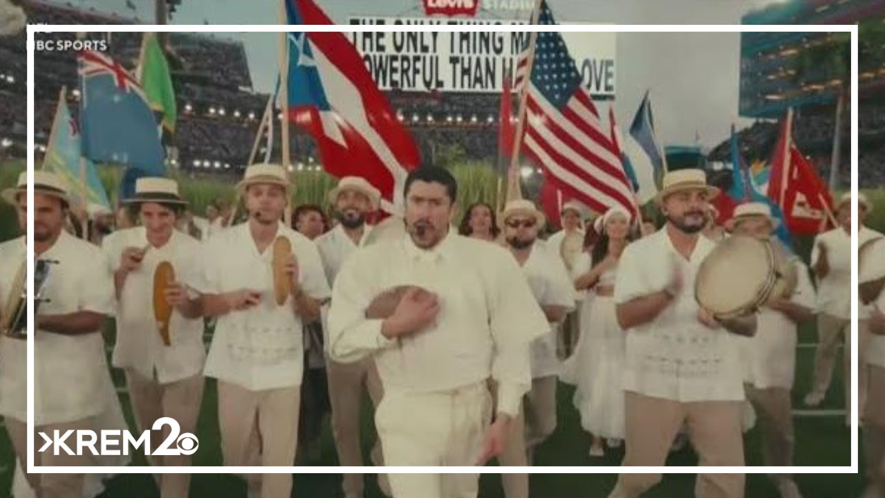 Bad Bunny takes Super Bowl halftime show stage with Puerto Rico inspired performance
