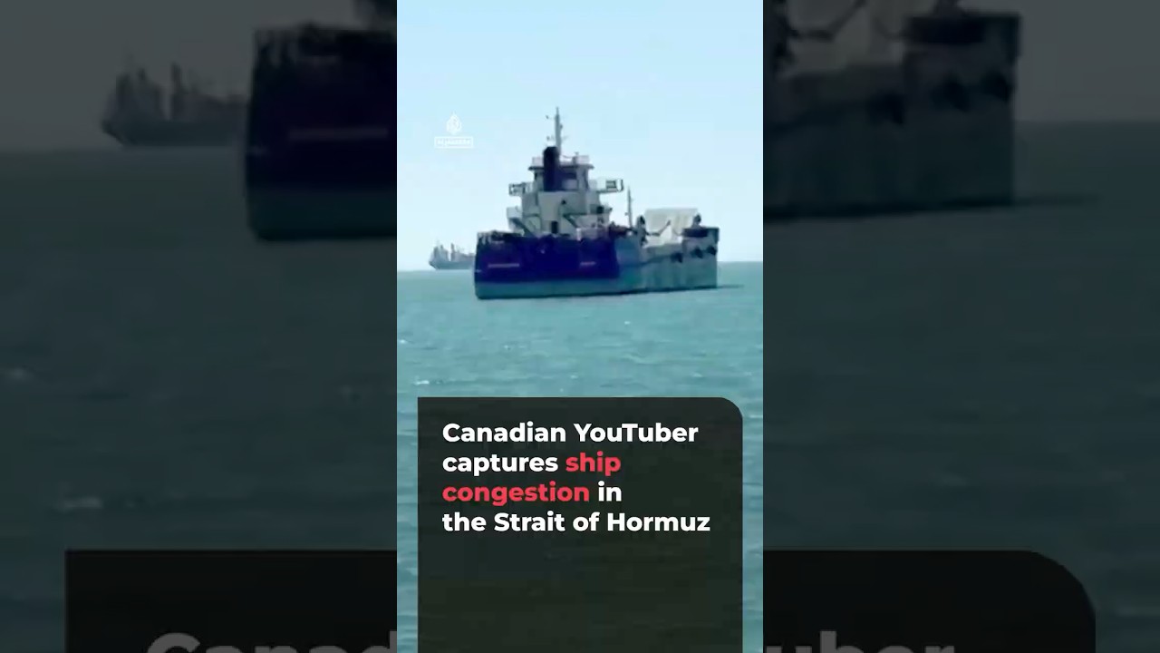 Canadian YouTuber captures congestion of dozens of ships in Hormuz Strait | AJ #shorts