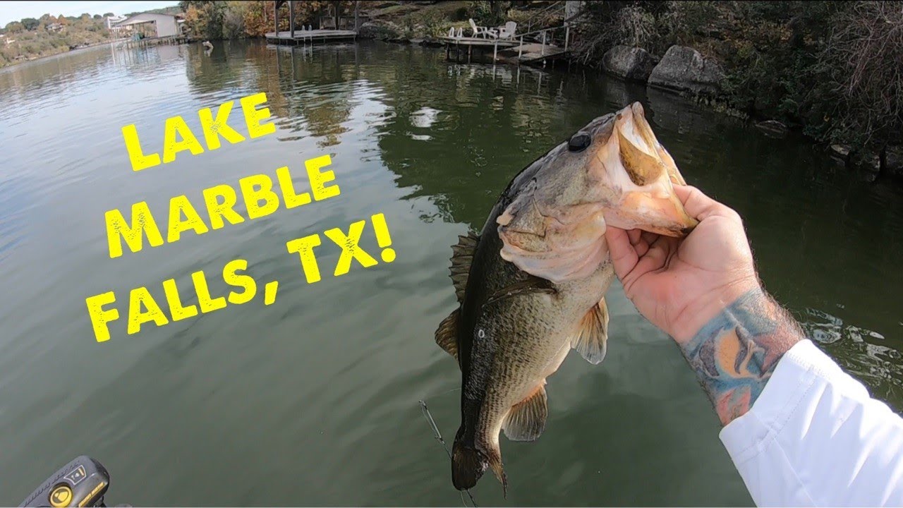 Bass fishing on Lake Marble Falls, Texas