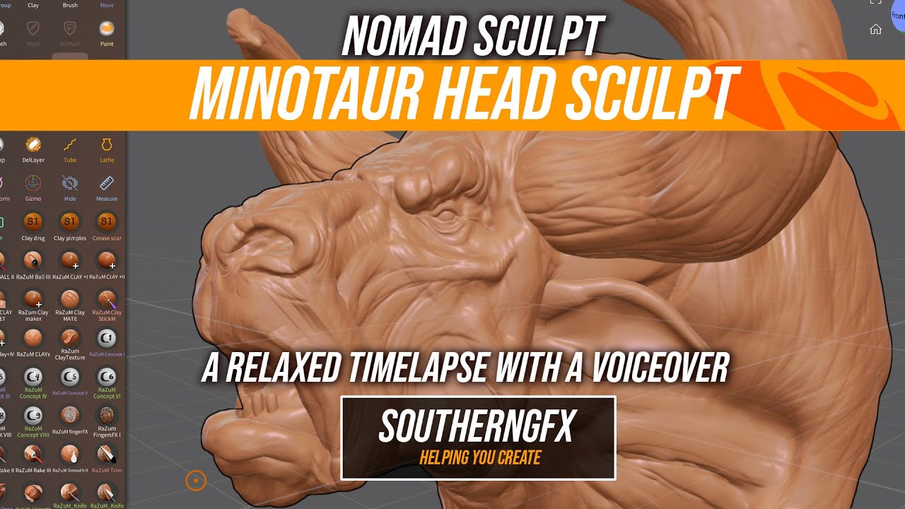 Sculpting a minotaur head | Nomad timelapse