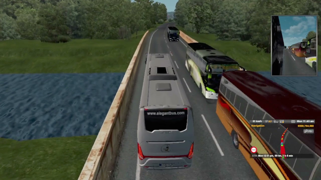 Euro truck simulator 2 With Pro BD Map V 1.36 (Aggressive riding) Shai Cholok অস্থির চালক Racing bus