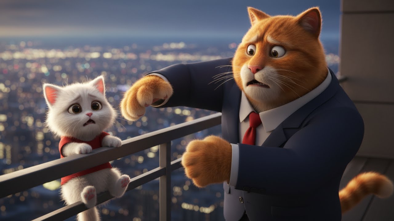 20 Floors High! The Kitten's Terrifying Fall & The Miraculous Rescue 😱🏢