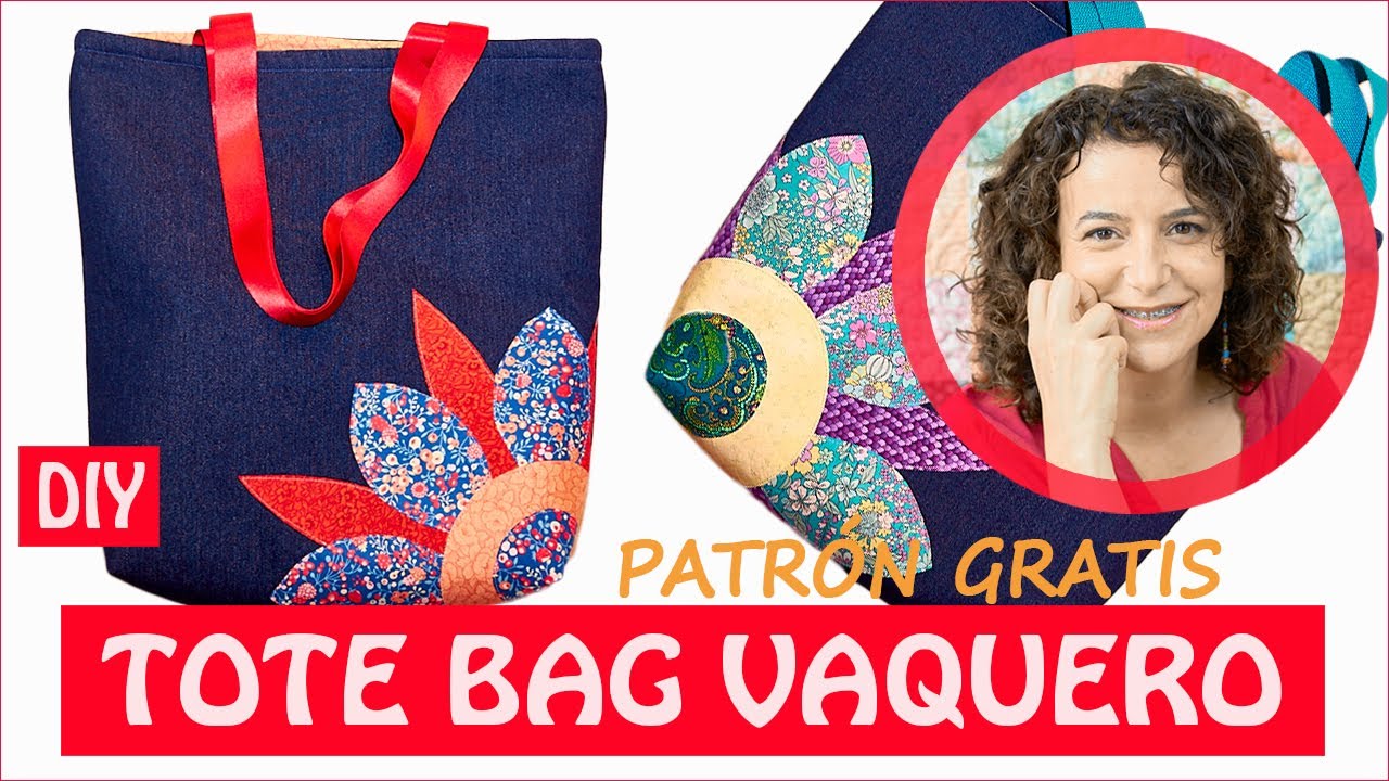 Cómo HACER 1 BOLSO de TELA VAQUERA con APLICACIÓN | MAXI (patrón gratis)