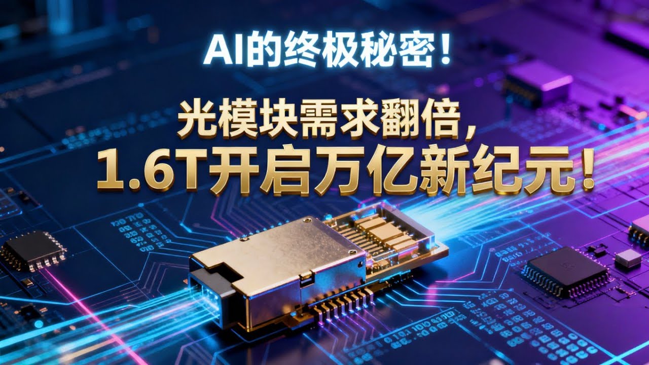 AI的终极秘密！光模块需求翻倍，1.6T开启万亿新纪元！AI's Ultimate Secret! Optical Module Demand Doubles, 1.6T 
