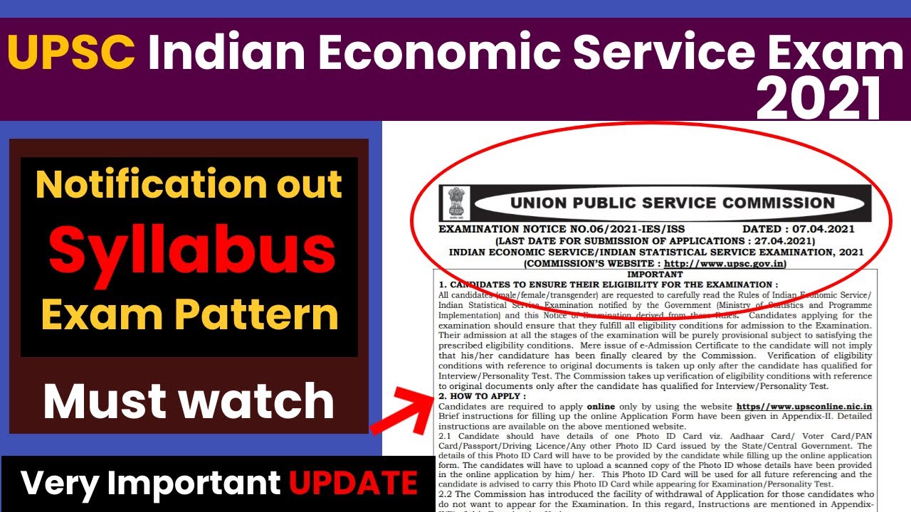 UPSC indian economic service 2021 notification OUT | UPSC 2021 | IES 2021 | IES EXAM || PRABHAT EXAM