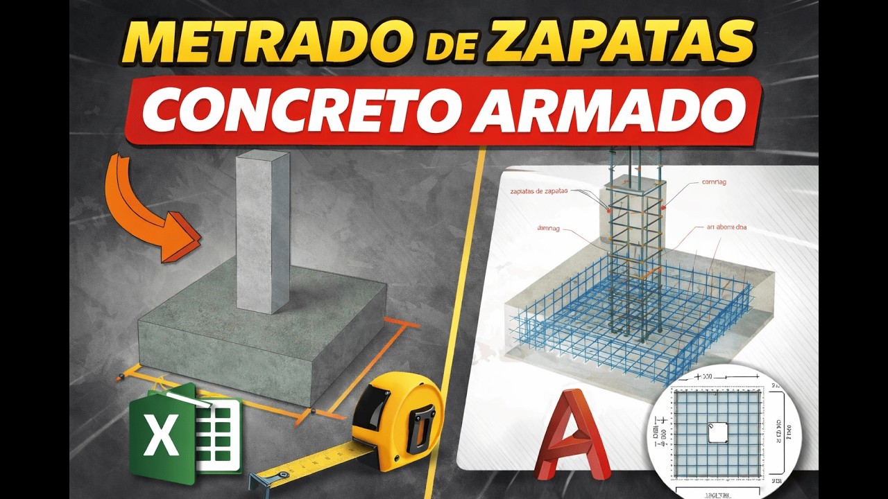 Metrado de Zapatas de Concreto Armado en Excel y AutoCAD | Paso a Paso