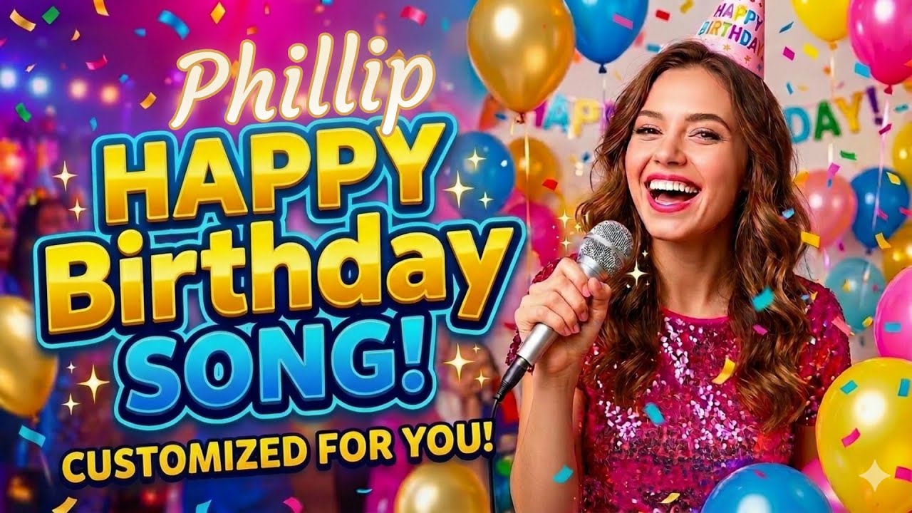 Happy Birthday Phillip  | Personalized Cake Cutting Song